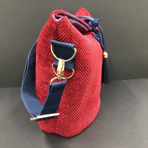 Red Chennile Bucket Bag, Large