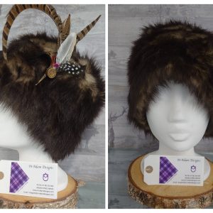 Hat, Faux Fur, silk lined, Chocolate Brown