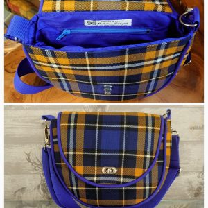 Christine Small Piped Saddle Bag, County Longford Tartan, 100% merino wool