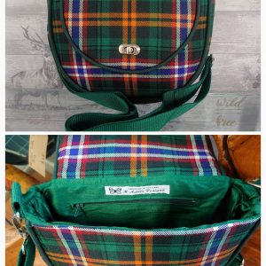 Christine Small Piped Saddle Bag, Wild Geese Tartan, 100% Merino Wool