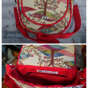 Christine Small Piped Saddle Bag, Tree of Life Tapestry