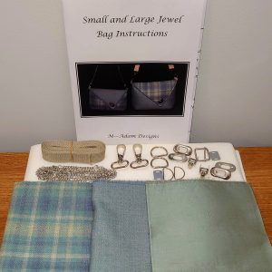 Jewel Bag Making Kit, 1 Large and 1 Small, Green Tartan/Green Wool