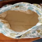 Skirt Bag with a Pouch, Blue Dash Cotton