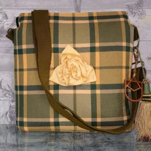 Zip Top Bag Yellow Daisy Tartan