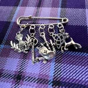 Kilt Pin Brooch Scottish Theme Silvertone