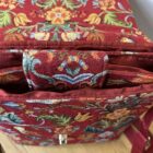 2 in 1 bag, in Wm Morris Red Tapestry Fabric with Red Faux Silk Lining - Image 4