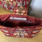 2 in 1 bag, in Wm Morris Red Tapestry Fabric with Red Faux Silk Lining - Image 7