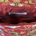 2 in 1 bag, in Wm Morris Red Tapestry Fabric with Red Faux Silk Lining - Image 8