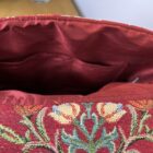 2 in 1 bag, in Wm Morris Red Tapestry Fabric with Red Faux Silk Lining - Image 9