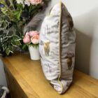 Waterproof Cushion 17 Inch Square Highland Cow Design Fabric With Mustard Piping Hidden Zip & Feather Insert - Image 3