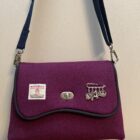 Edith Shoulder Bag In Maroon Harris Tweed