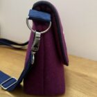 Edith Shoulder Bag In Maroon Harris Tweed - Image 3