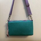 Violet Shoulder Bag In Harris Tweed, Jade Bag With Jade And Heather Check Flap - Image 2