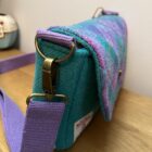 Violet Shoulder Bag In Harris Tweed, Jade Bag With Jade And Heather Check Flap - Image 3