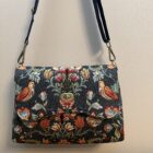 Edith Shoulder Bag, William Morris Blue Strawberry Thief Tapestry Fabric